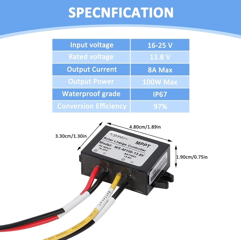 100W For MPPT 1* Solar Charge  - đánh giá và giá Charge Controller Solar