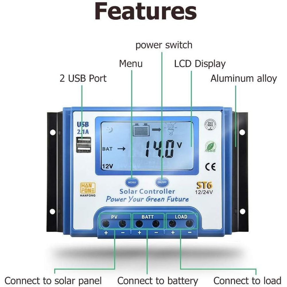60A Solar Charge Controller 12 - đánh giá và giá Solar Panel