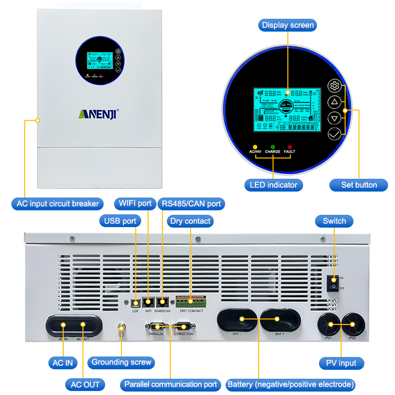 ANENJI 12KW 120V/240VAC Solar  - đánh giá và giá Charge Controller Solar